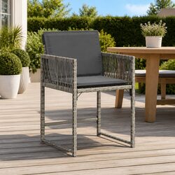 Set of 4 Cozy Grey Outdoor Chairs with Cushions