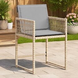 Friendly 4-Piece Beige Cushioned Outdoor Chairs Set