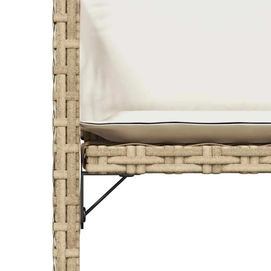 Outdoor Garden Chairs Set Beige Poly Rattan with Cushions 4 Piece