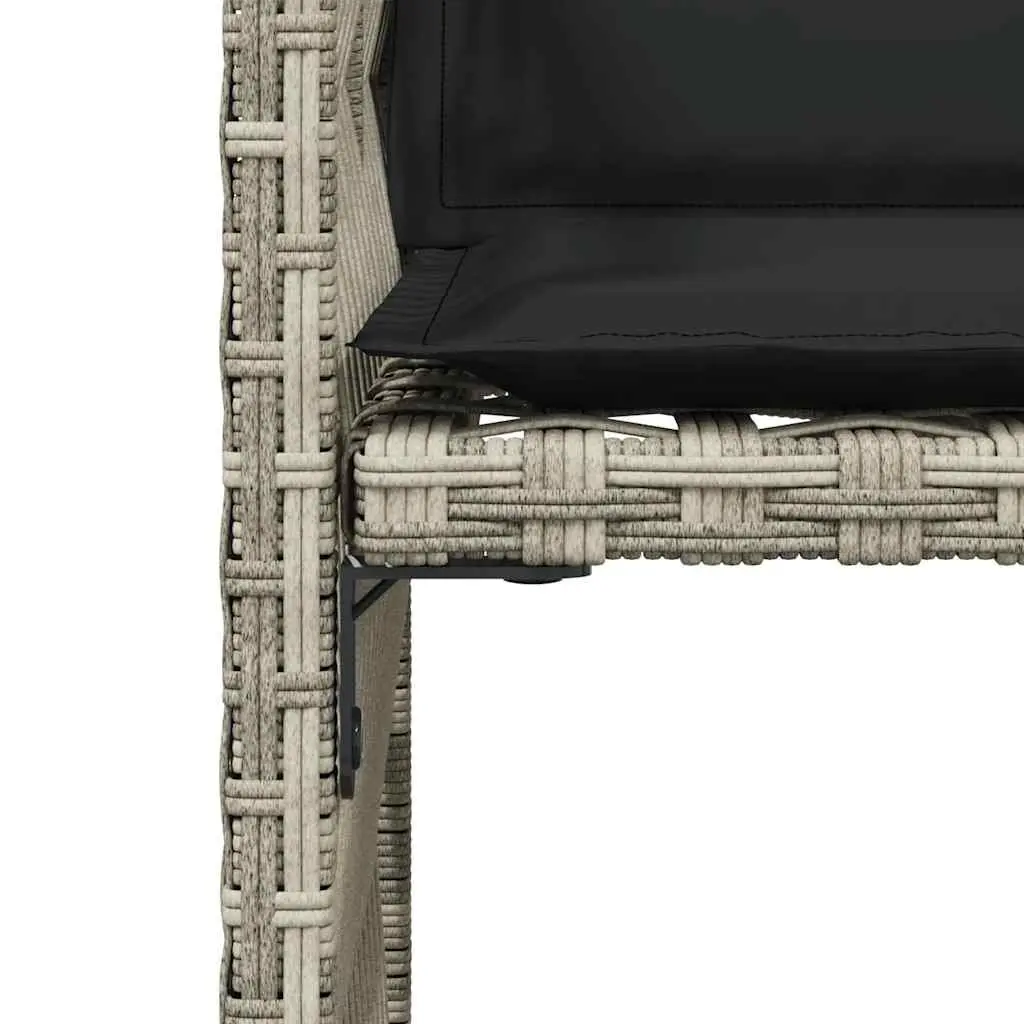 Outdoor Garden Chairs Grey Poly Rattan 4 Piece with Padded Cushions