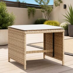 Garden Stools with Cushions 4 pcs Outdoor Foot Rests Beige 41x41x36 cm