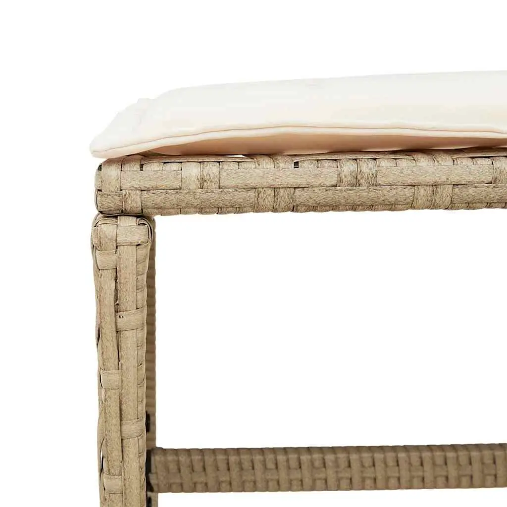 Garden Stools with Cushions 4 pcs Outdoor Foot Rests Beige 41x41x36 cm