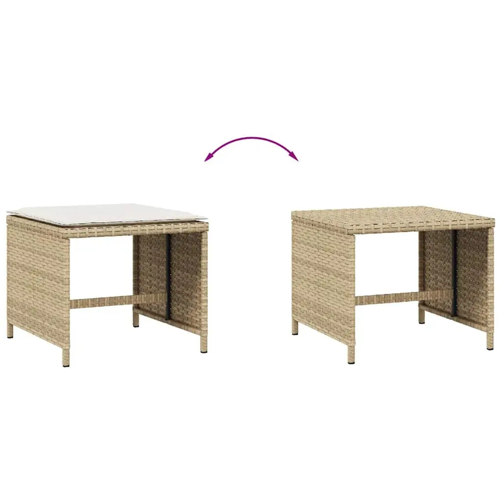 Garden Stools with Cushions 4 pcs Outdoor Foot Rests Beige 41x41x36 cm