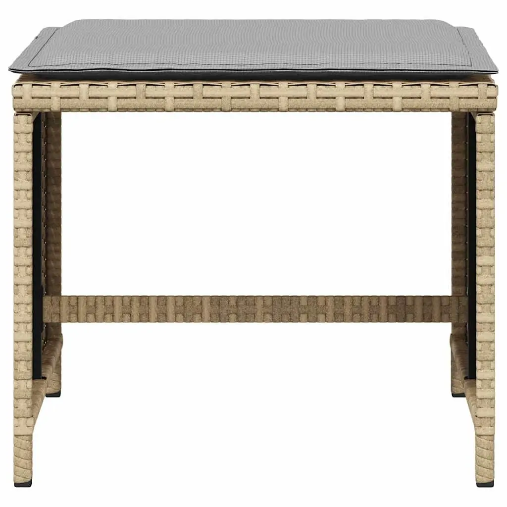 Outdoor Patio Cushioned Garden Stools Set of 4 Beige 41x41x36 cm