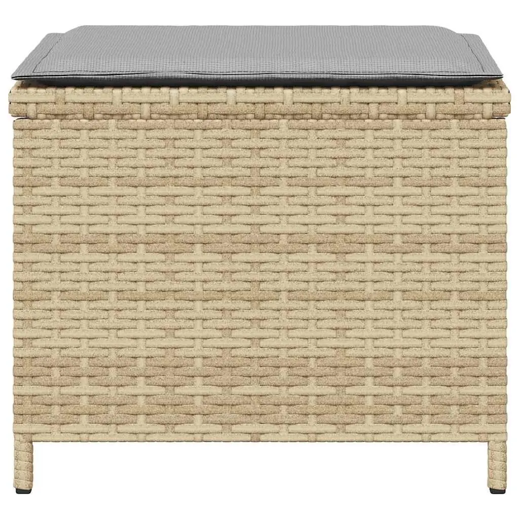 Outdoor Patio Cushioned Garden Stools Set of 4 Beige 41x41x36 cm