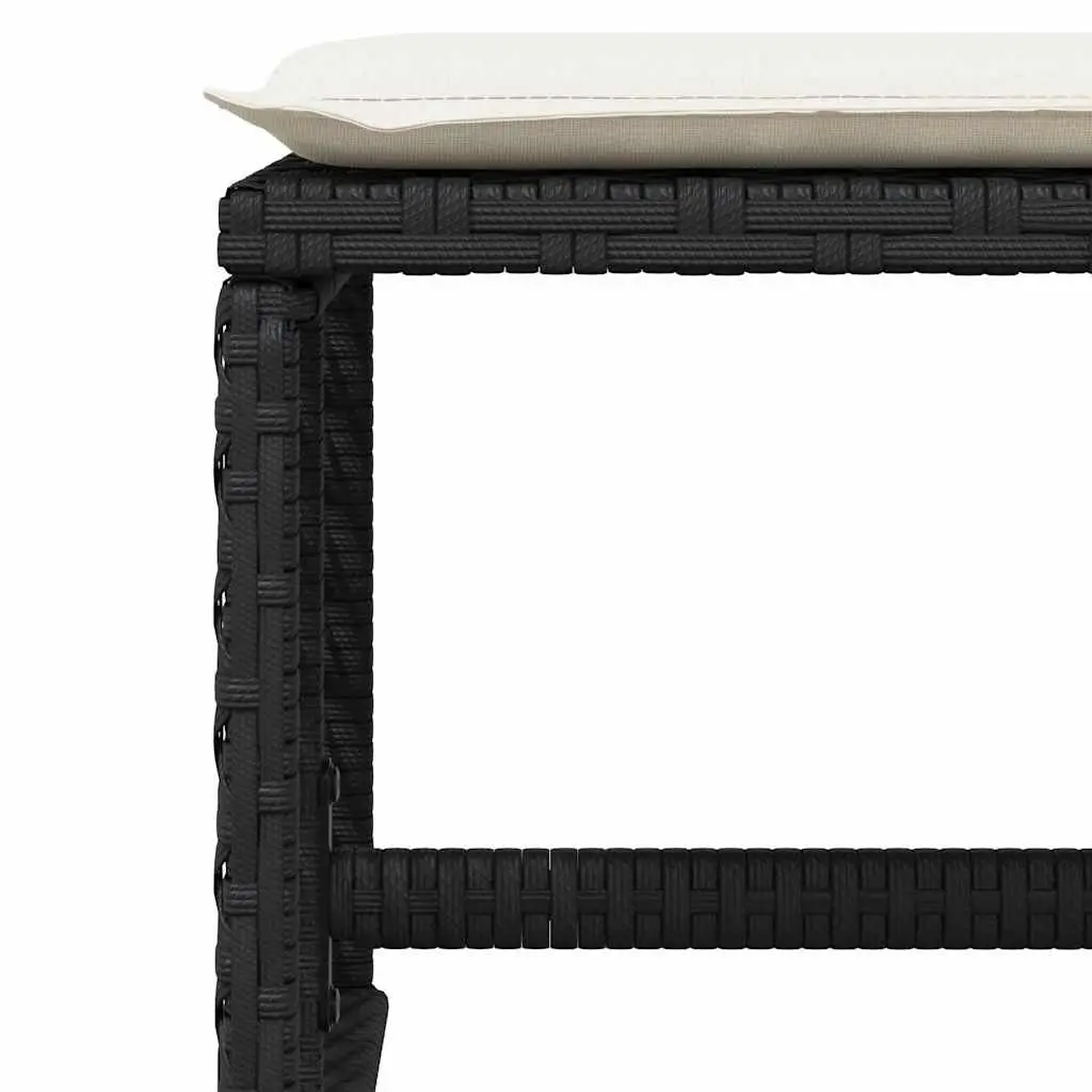 Garden Stools with Cushions Black 41x41x36cm 4 Piece Outdoor Footrest Seating Set