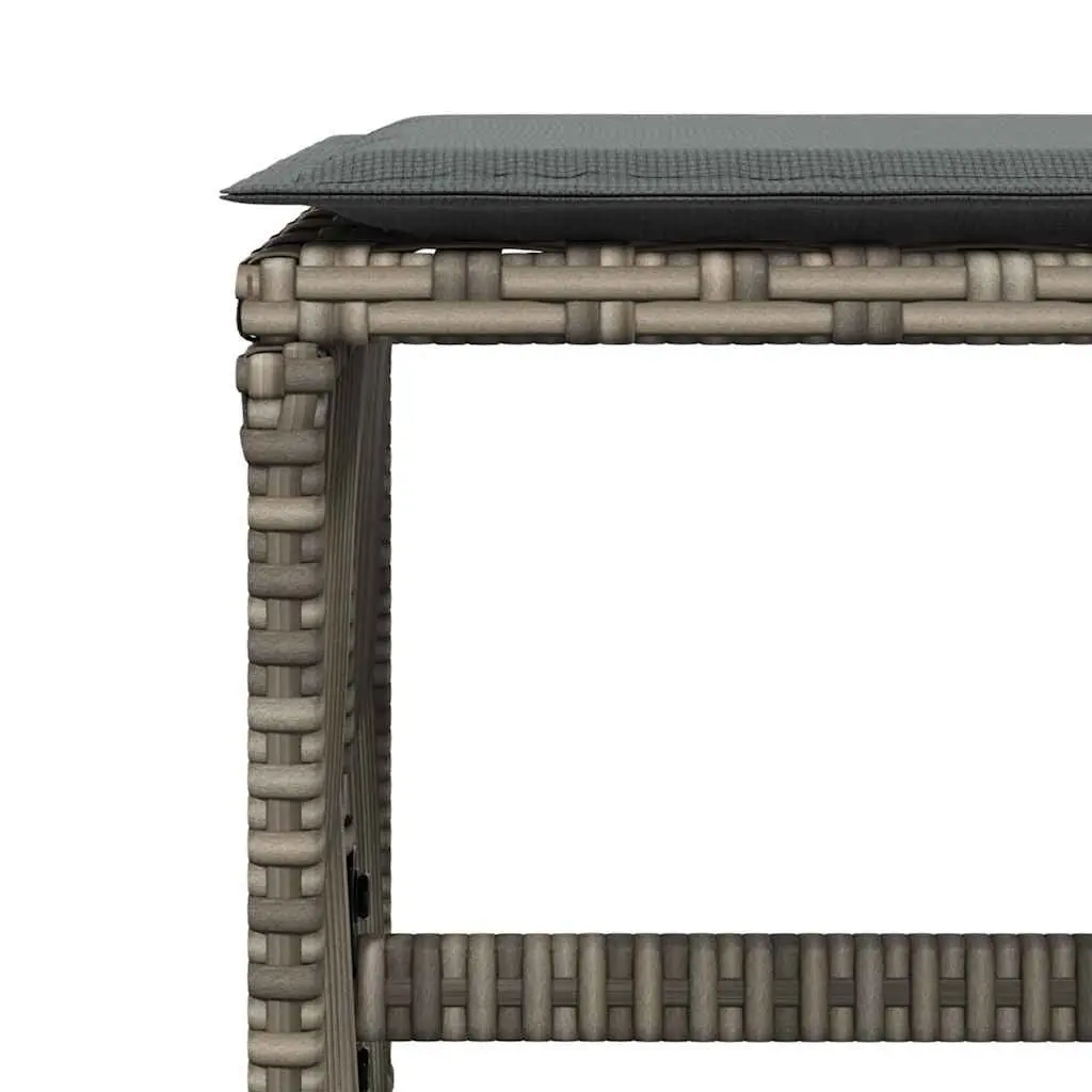 Garden Stools with Cushions 4 Pcs Outdoor Foot Rests Seating 41x41x36 cm Grey