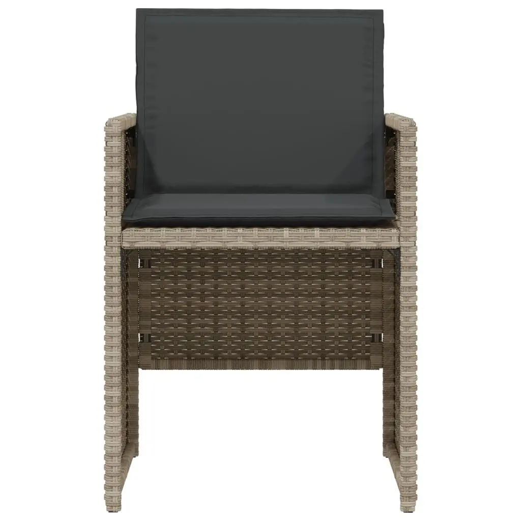 3 Piece Outdoor Bistro Set Grey Poly Rattan Chairs Table