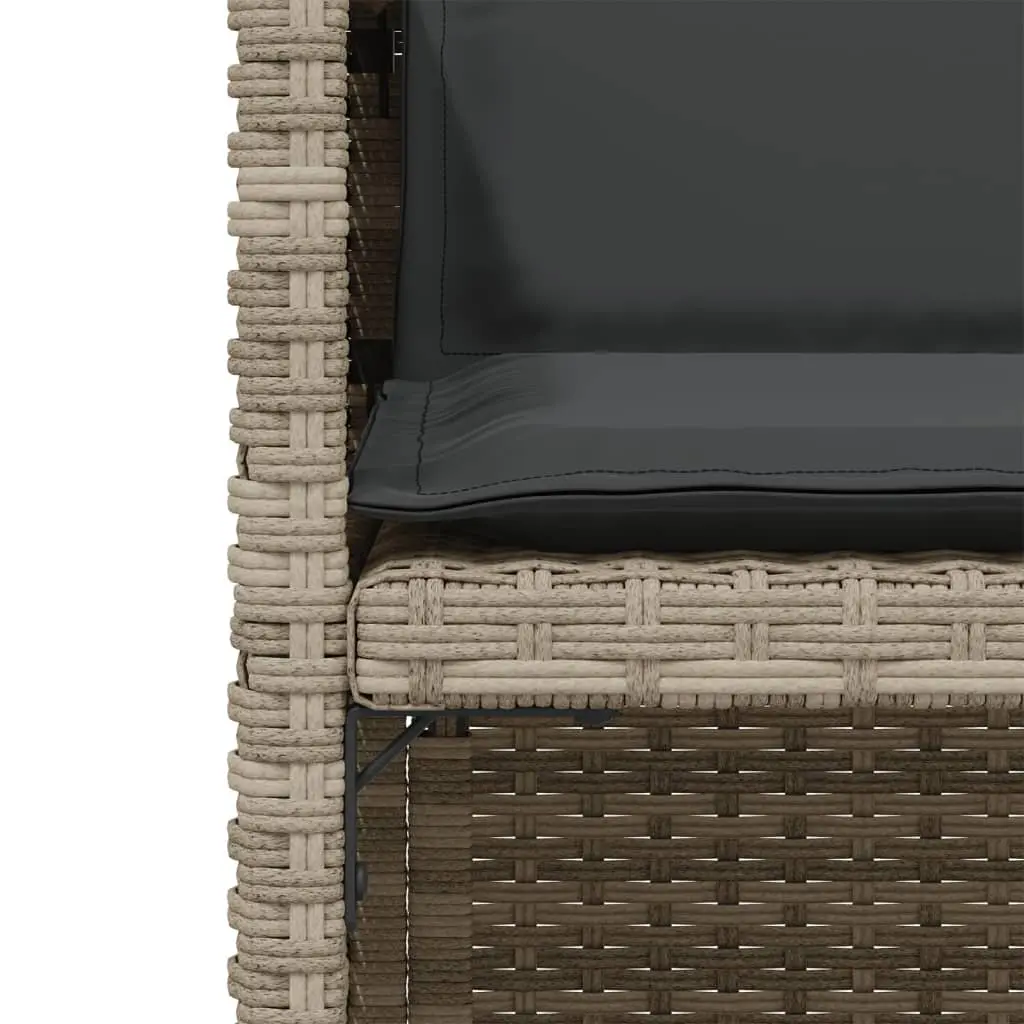 3 Piece Outdoor Bistro Set Grey Poly Rattan Chairs Table