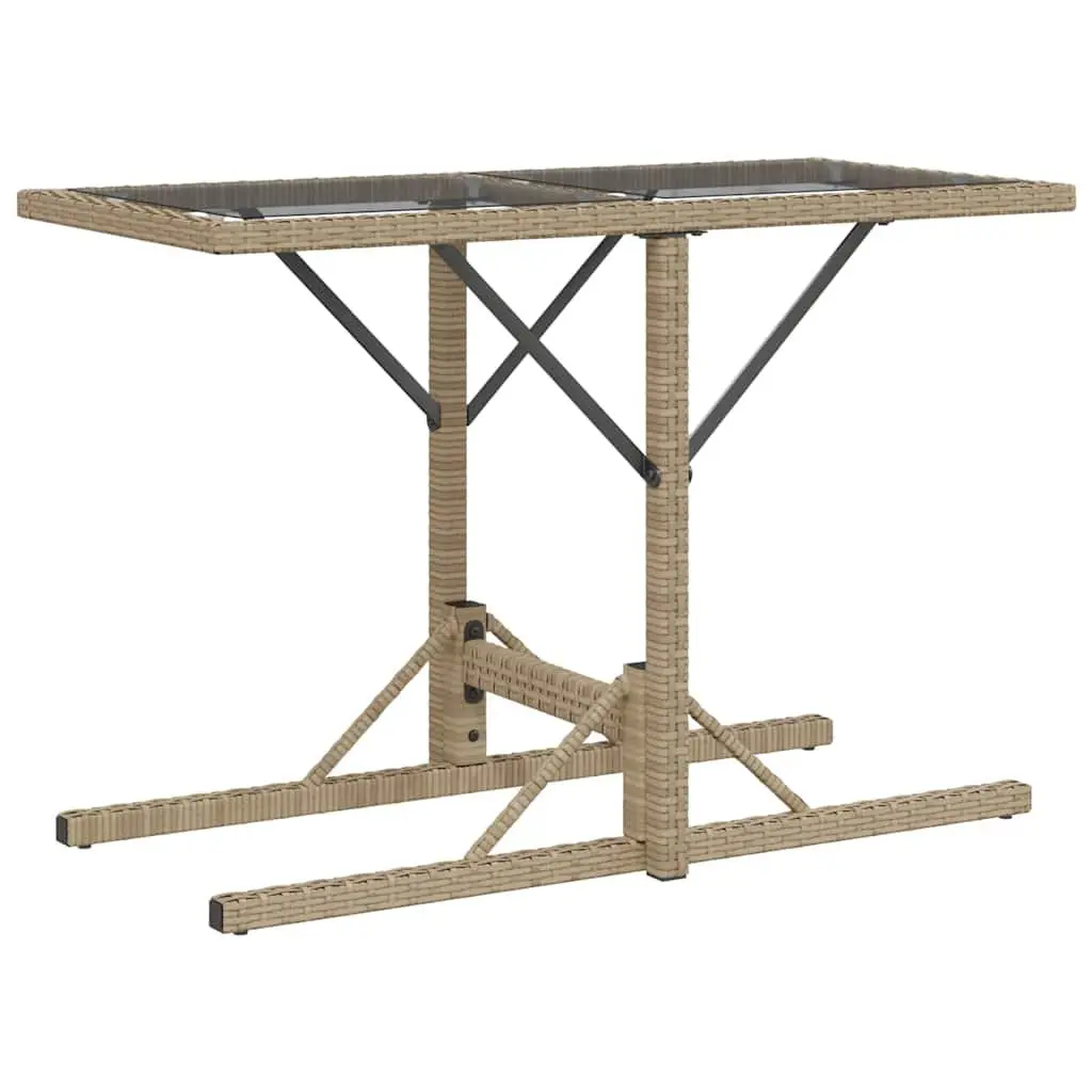 3 Piece Outdoor Bistro Set Beige Poly Rattan Garden Furniture with Cushions and Table