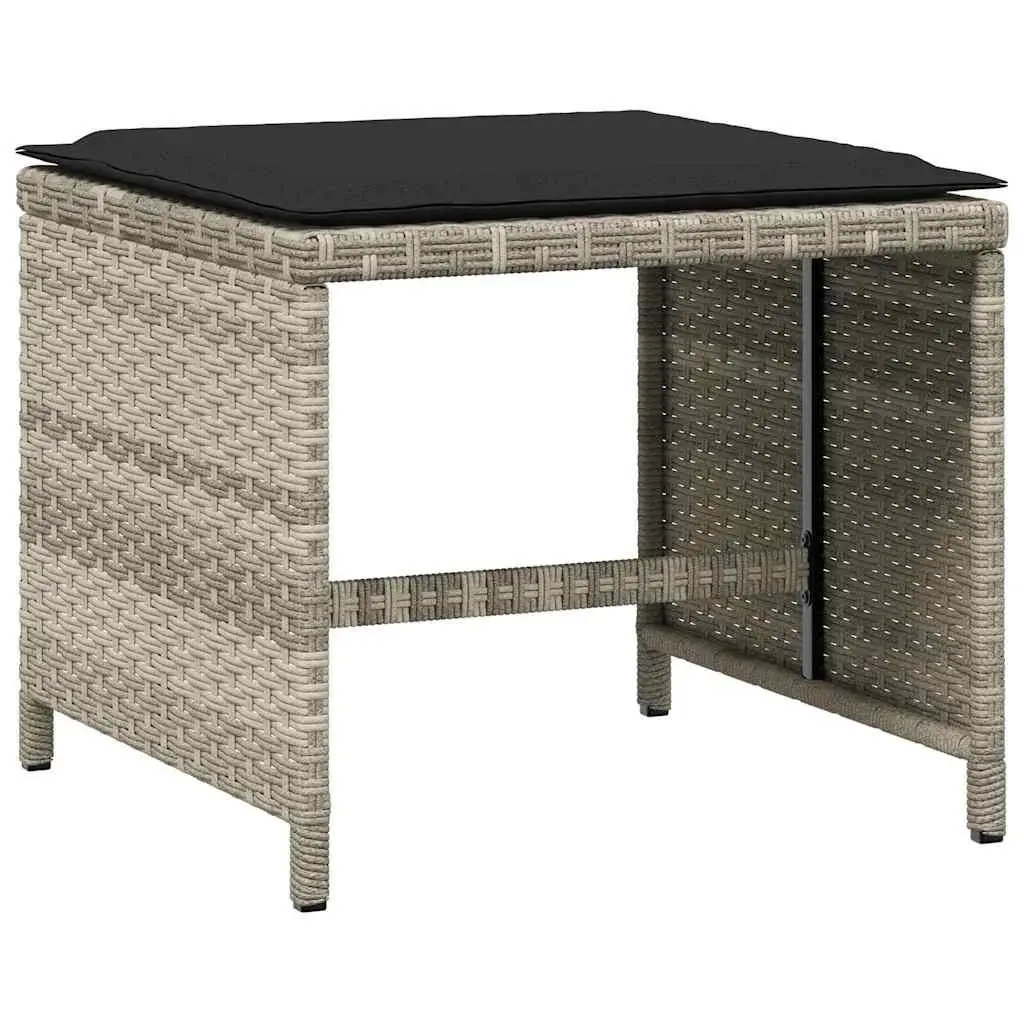 5 Piece Garden Dining Set Outdoor Furniture Grey PE Rattan Chairs Table Cushions