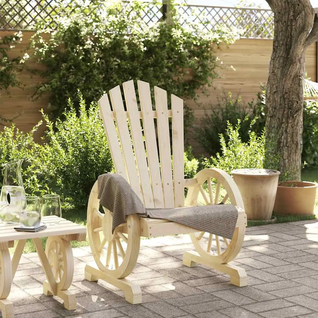 Outdoor Adirondack Chair Solid Wood Garden Patio Lounge Seating Brown