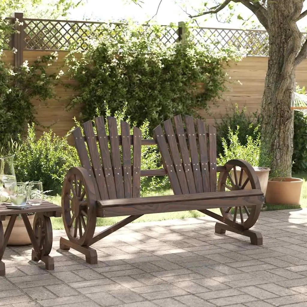Adirondack Chair Solid Fir Wood Ergonomic 2-Seater Garden Lounge