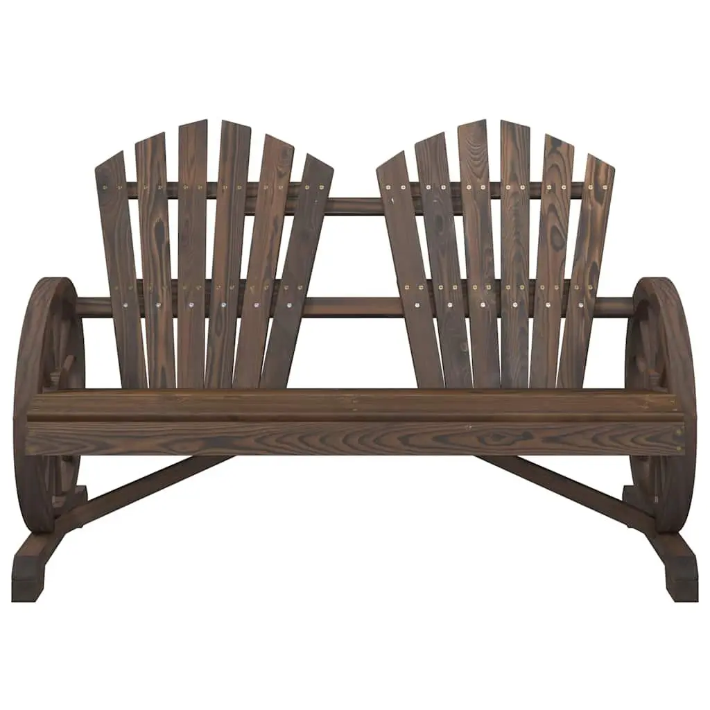 Adirondack Chair Solid Fir Wood Ergonomic 2-Seater Garden Lounge