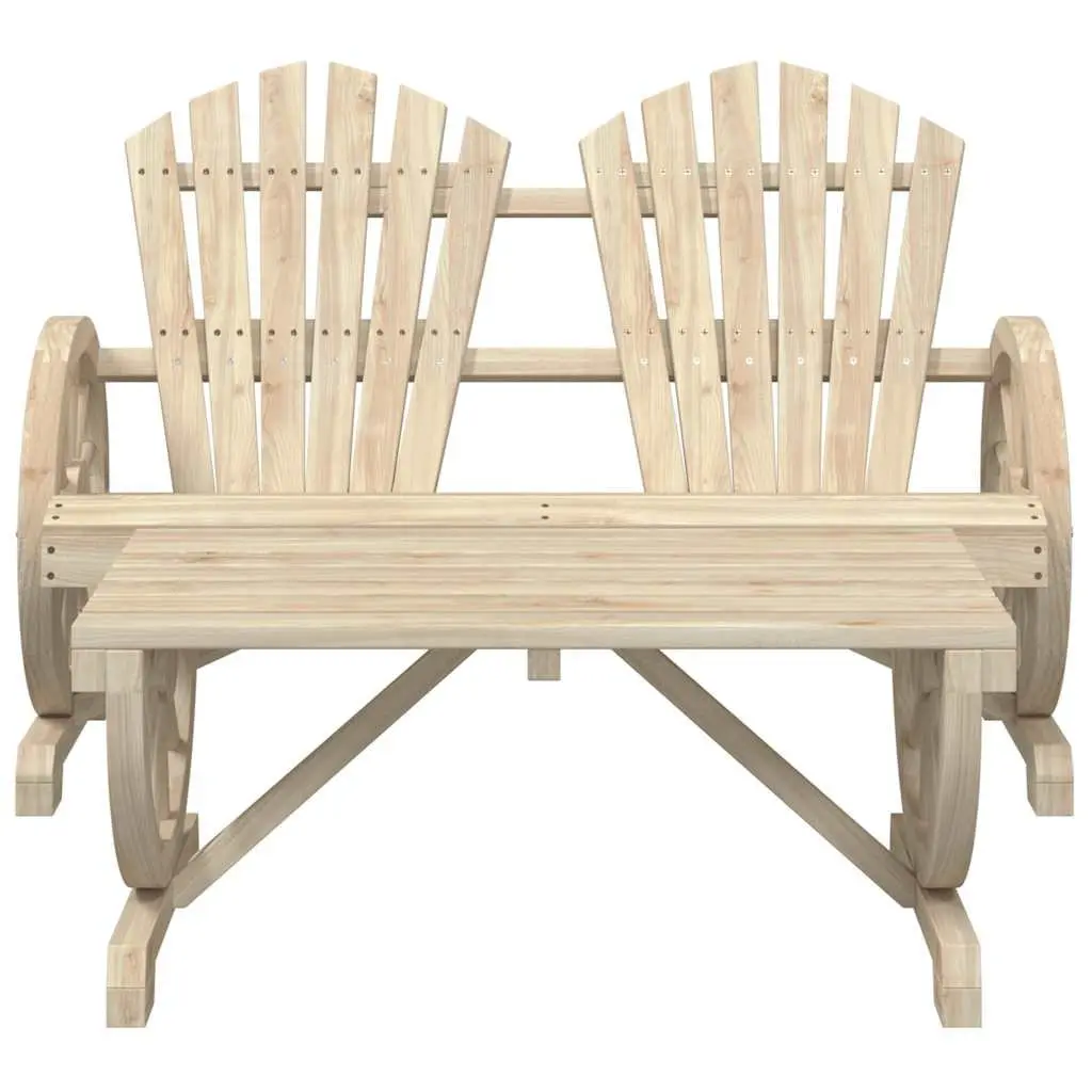 Outdoor Sectional Sofa Set 2 Piece Wooden Lounge Chair Coffee Table Garden