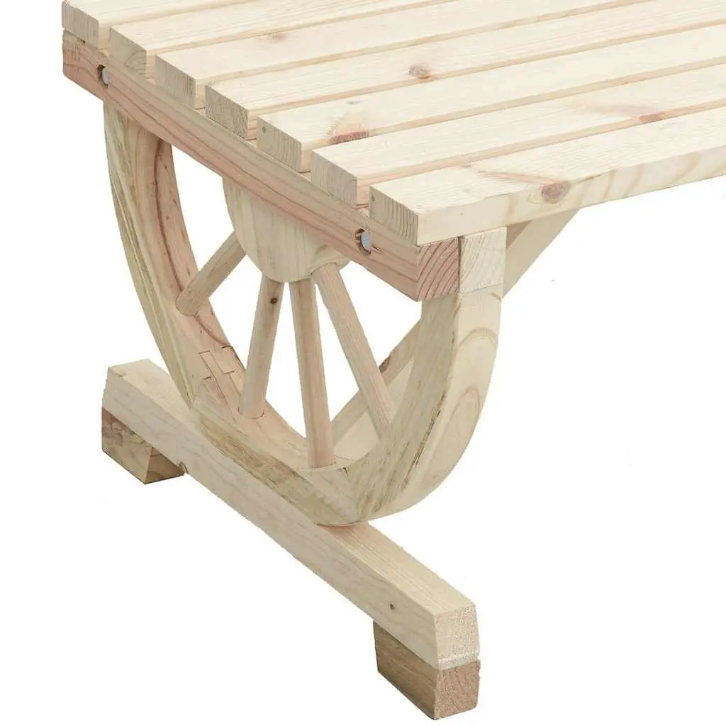 Outdoor Sectional Sofa Set 2 Piece Wooden Lounge Chair Coffee Table Garden