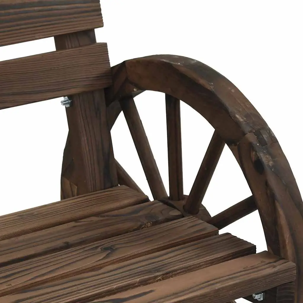 Outdoor Garden Chairs Solid Wood Fir Brown 2 Piece Patio Seating with Armrests Backrest
