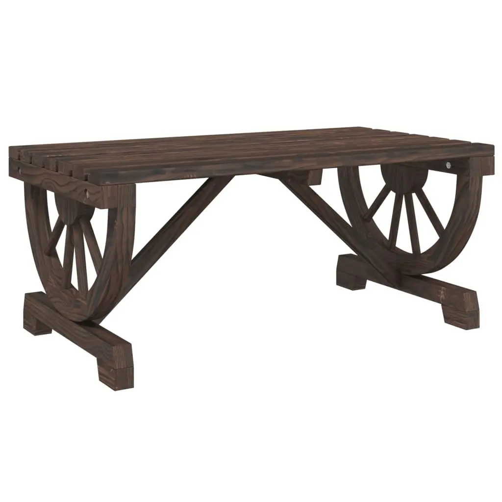 Garden Coffee Table Outdoor Furniture Solid Wood Fir Brown Patio Backyard
