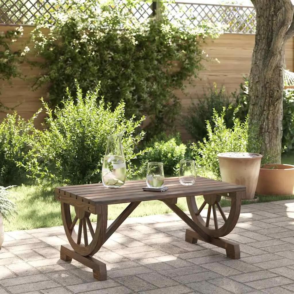Garden Coffee Table Outdoor Furniture Solid Wood Fir Brown Patio Backyard