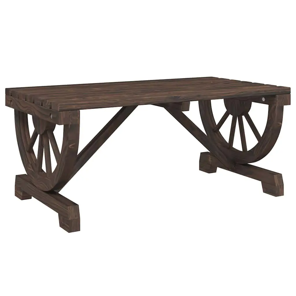 Garden Coffee Table Outdoor Furniture Solid Wood Fir Brown Patio Backyard