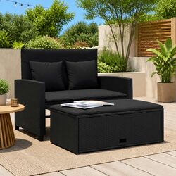 Friendly 2-Seater Garden Sofa Bed with Cushions