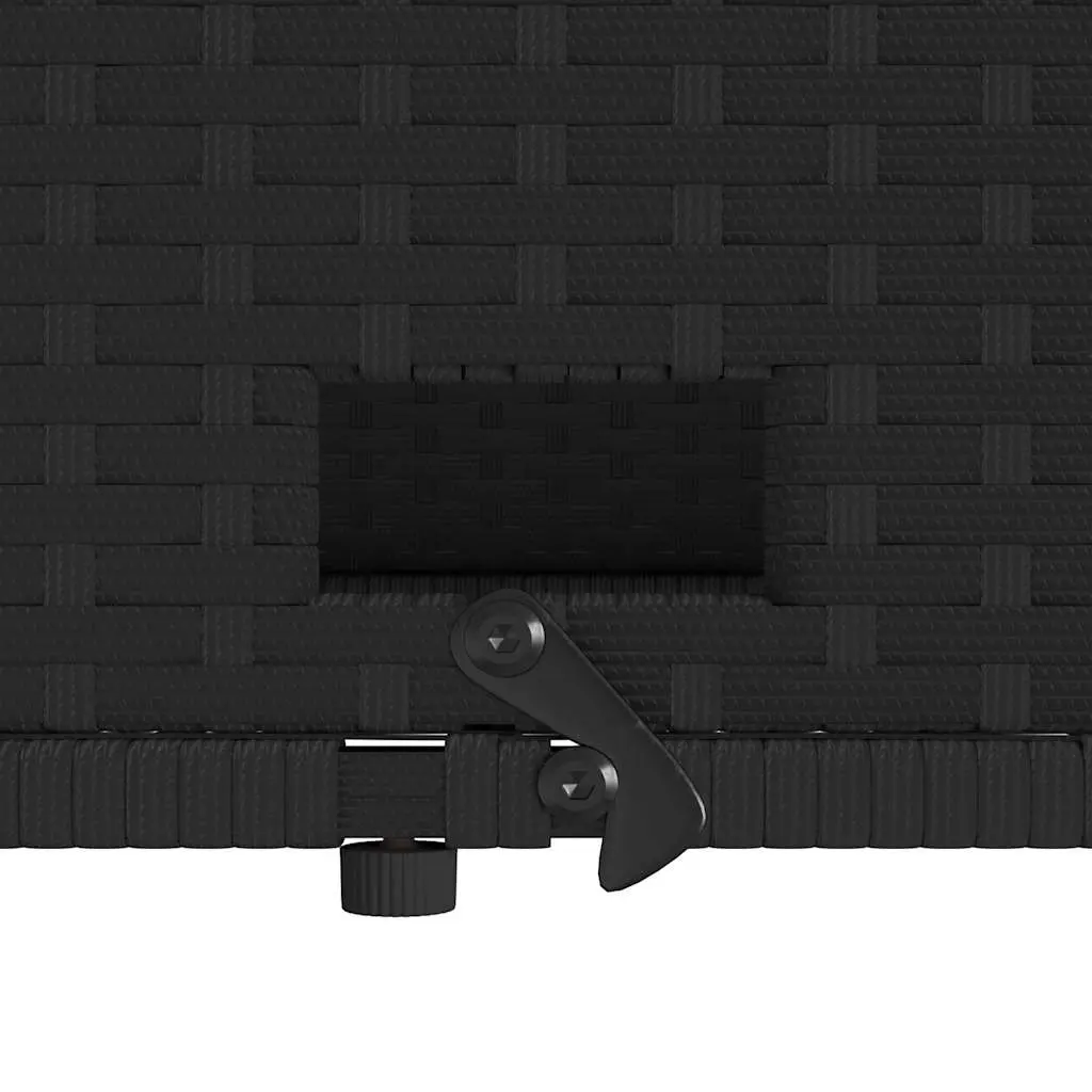 2-Seater Garden Sofa with Cushions Black Poly Rattan Outdoor Bench Sofa Bed
