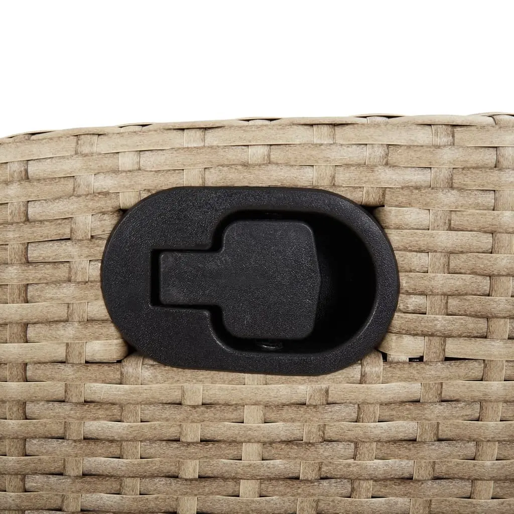Outdoor Reclining Garden Chairs Adjustable Backrest 2 Piece Beige Poly Rattan with Cushions
