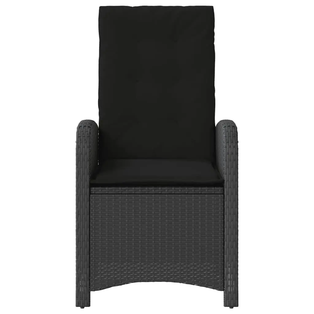 Outdoor Bistro Set Adjustable Backrest 3 Piece Black