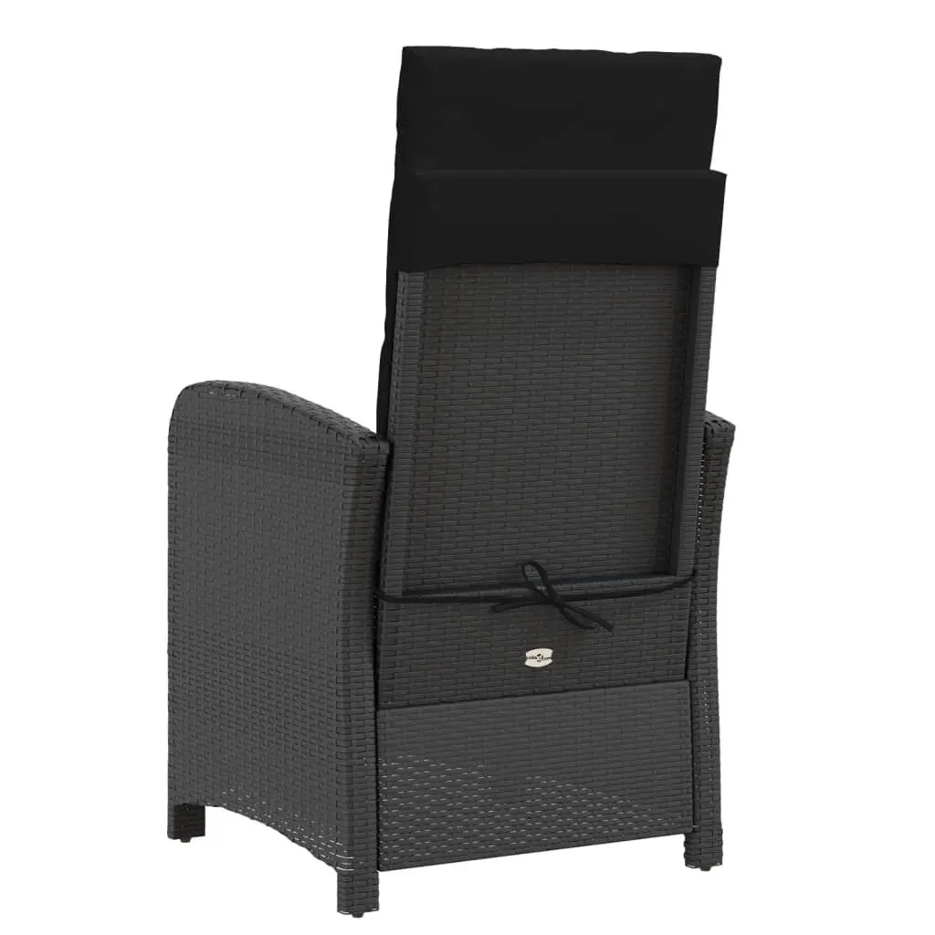 Outdoor Bistro Set Adjustable Backrest 3 Piece Black