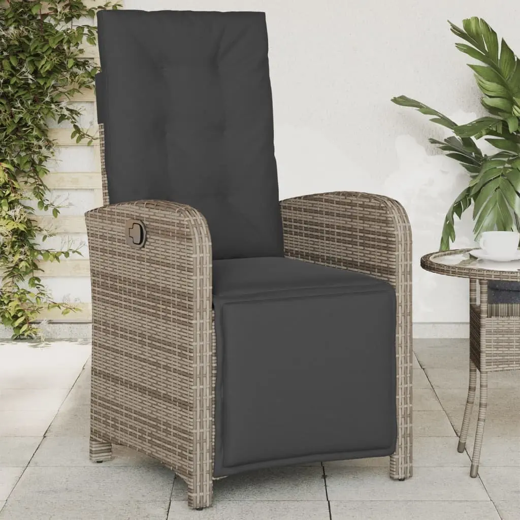 Reclining Garden Chairs Adjustable with Footrest Grey 2 pcs