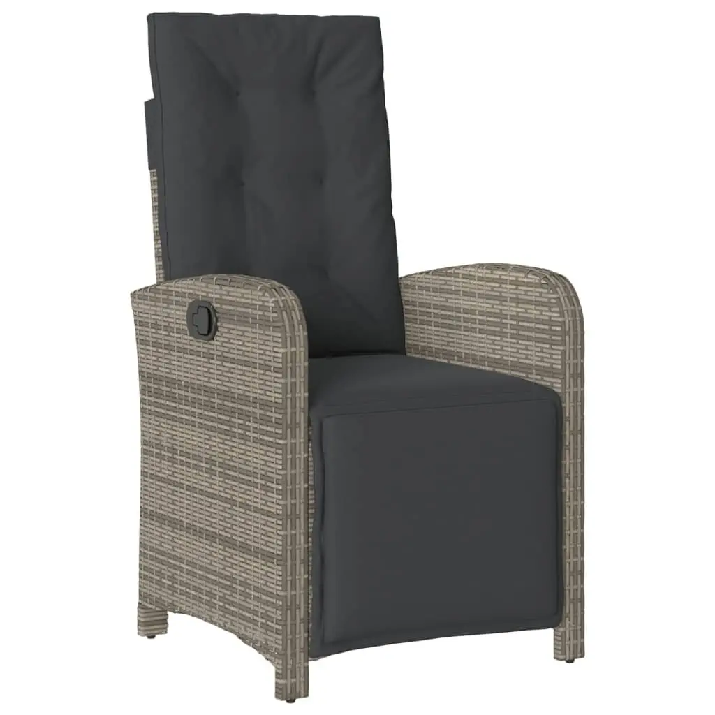 Reclining Garden Chairs Adjustable with Footrest Grey 2 pcs