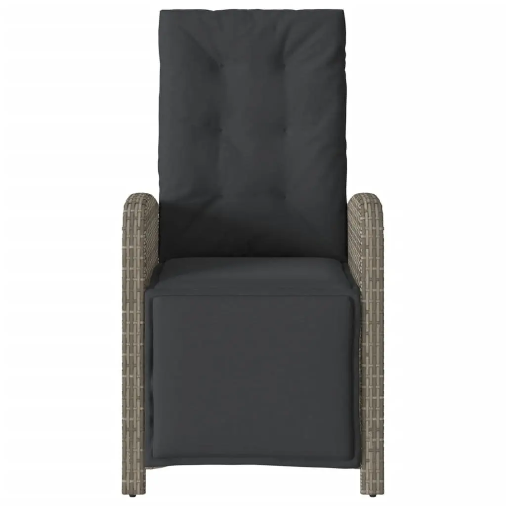 Reclining Garden Chairs Adjustable with Footrest Grey 2 pcs