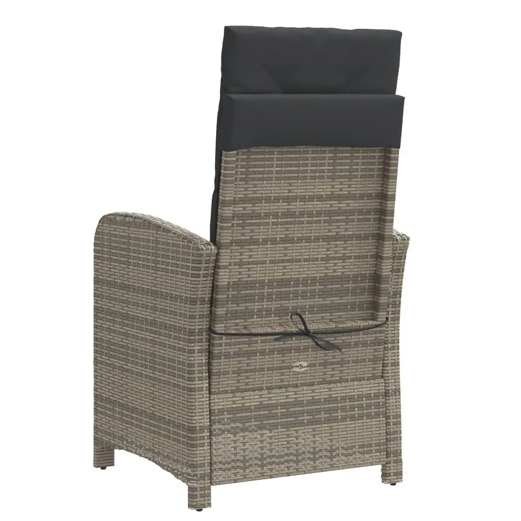Reclining Garden Chairs Adjustable with Footrest Grey 2 pcs