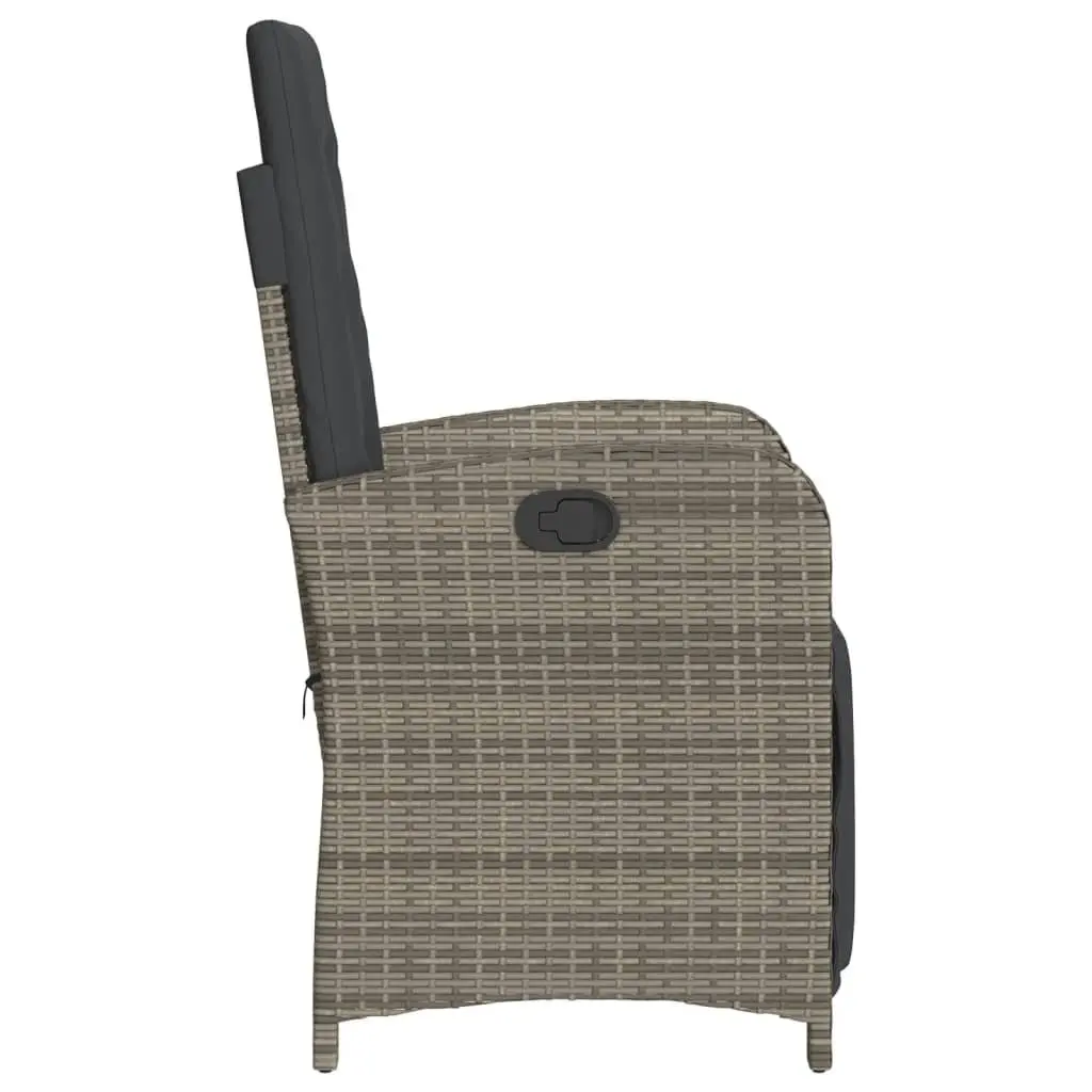 Reclining Garden Chairs Adjustable with Footrest Grey 2 pcs