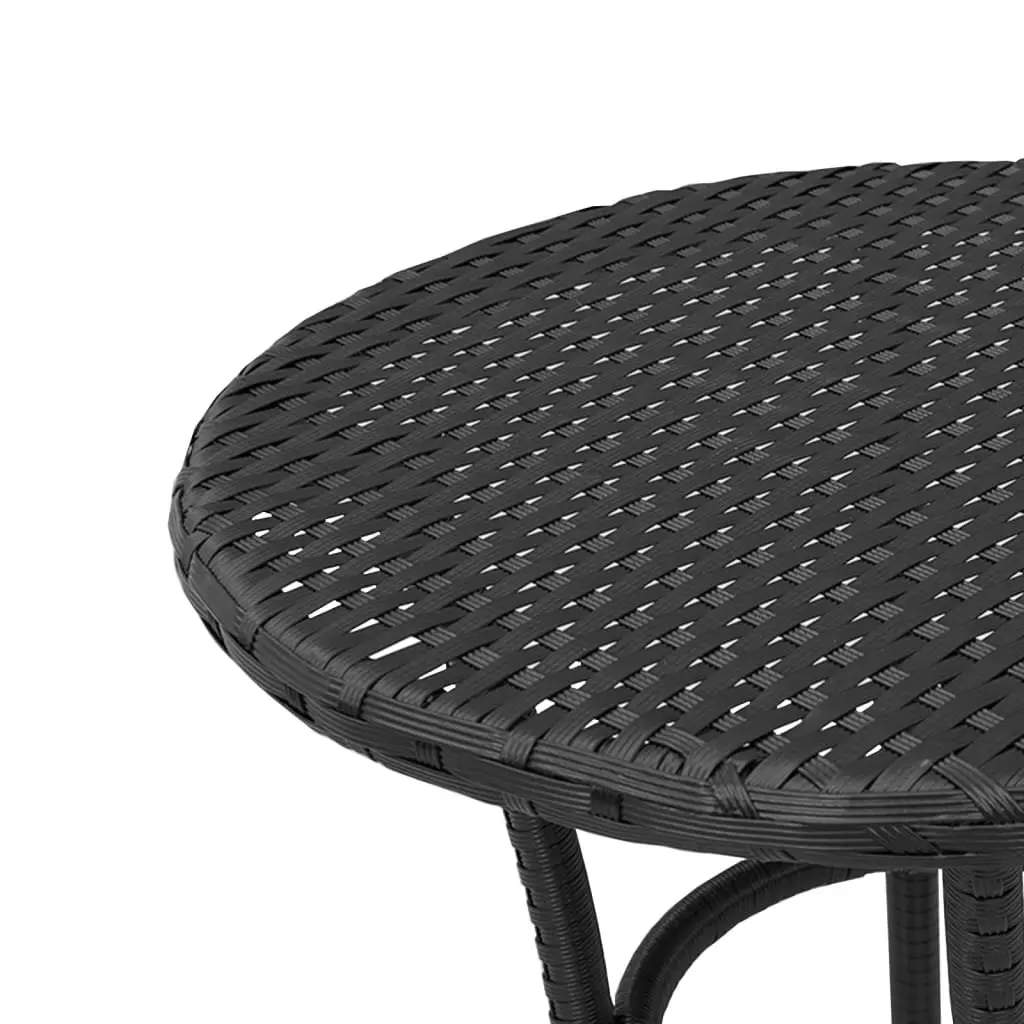 3 Piece Bistro Set with Cushions Black Outdoor Garden Furniture Patio Chair
