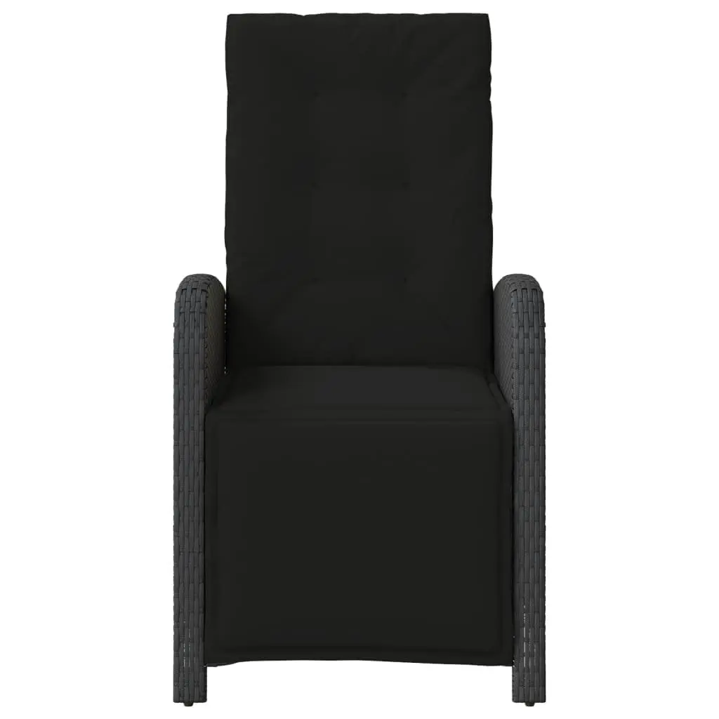 3 Piece Bistro Set with Cushions Black Outdoor Garden Furniture Patio Chair