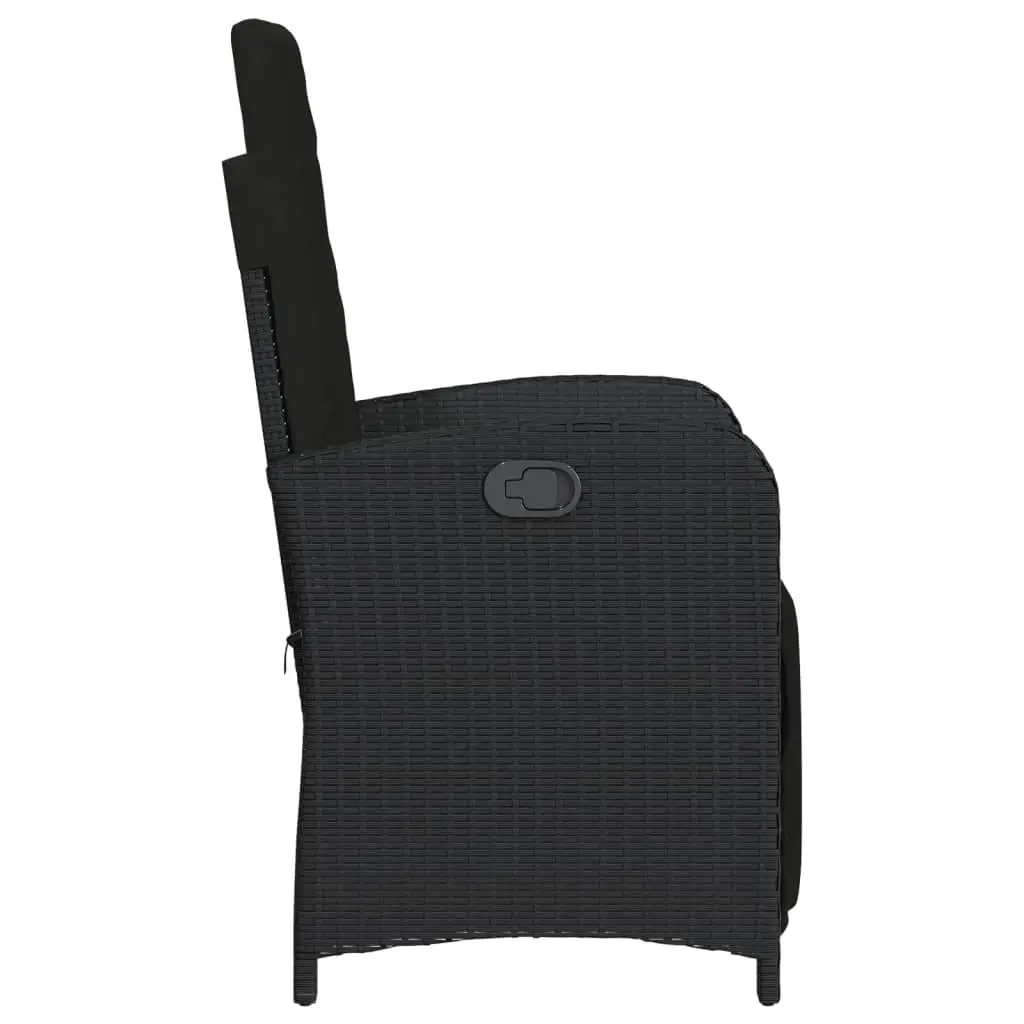 3 Piece Bistro Set with Cushions Black Outdoor Garden Furniture Patio Chair