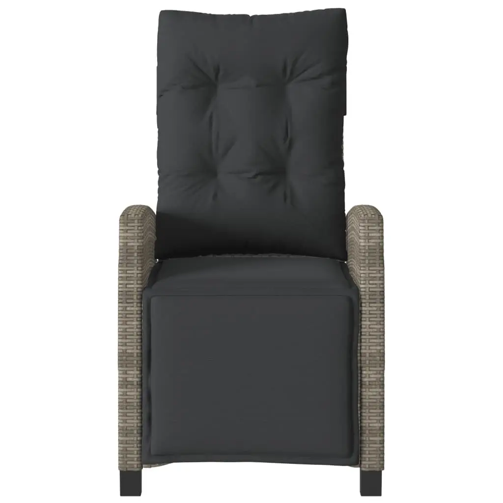 Reclining Garden Chair Adjustable Backrest Footrest Grey