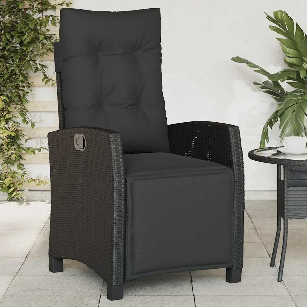 Reclining Garden Chairs Adjustable Backrest Footrest 2 pcs Black