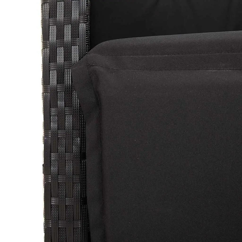 Reclining Garden Chairs Adjustable Backrest Footrest 2 pcs Black