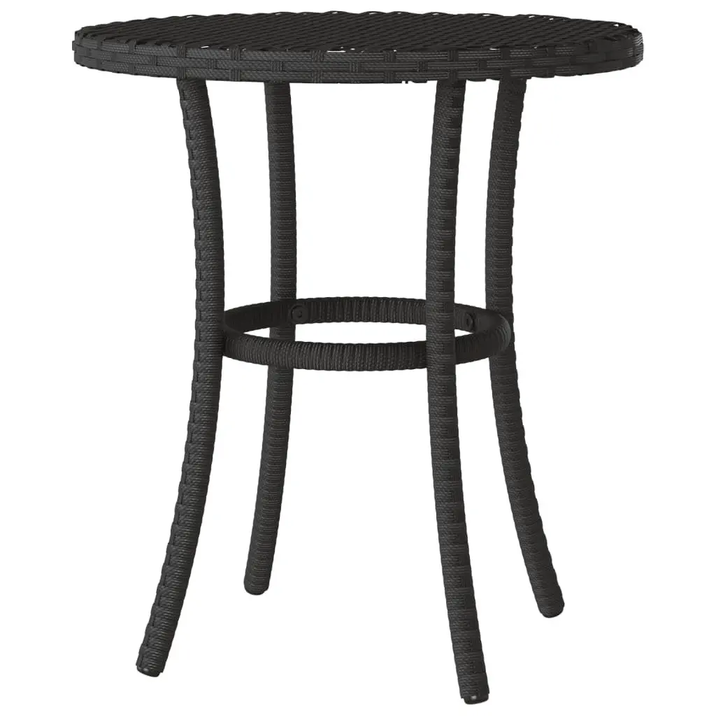 3 Piece Bistro Set Outdoor Furniture Adjustable Backrest Black Poly Rattan