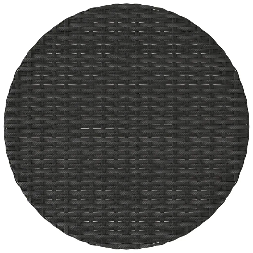 3 Piece Bistro Set Outdoor Furniture Adjustable Backrest Black Poly Rattan