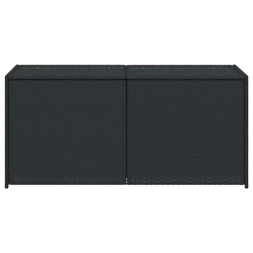 Outdoor Garden Storage Box Black 283L Weather Resistant Poly Rattan Chest