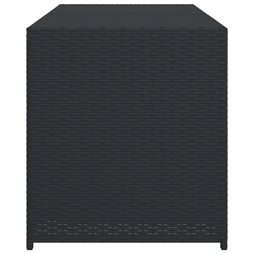 Outdoor Garden Storage Box Black 283L Weather Resistant Poly Rattan Chest