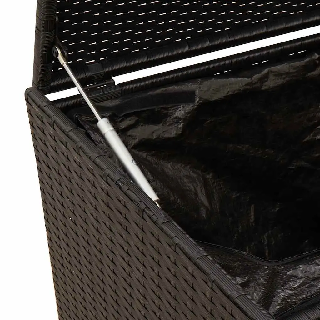 Outdoor Garden Storage Box Black 283L Weather Resistant Poly Rattan Chest