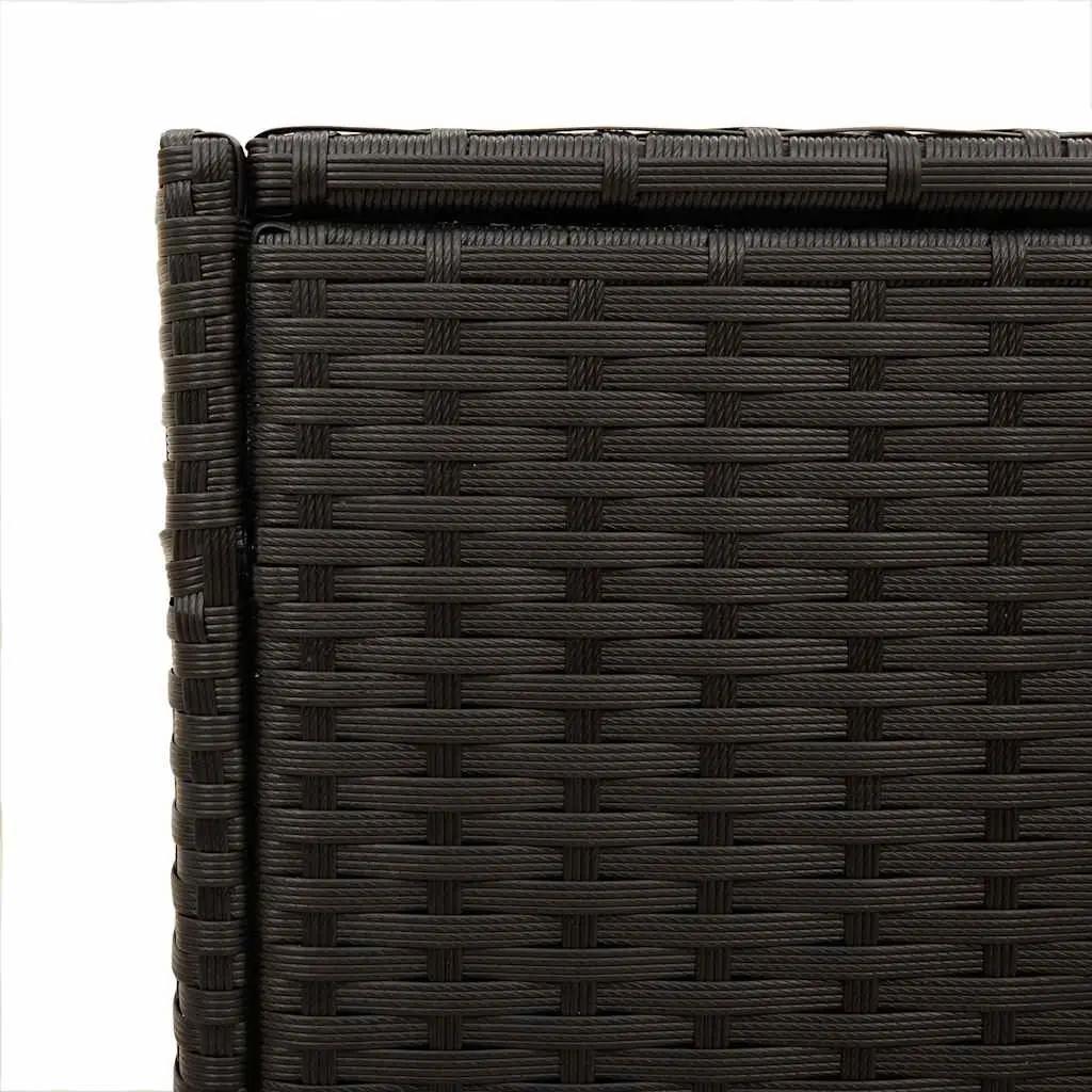 Outdoor Garden Storage Box Black 283L Weather Resistant Poly Rattan Chest