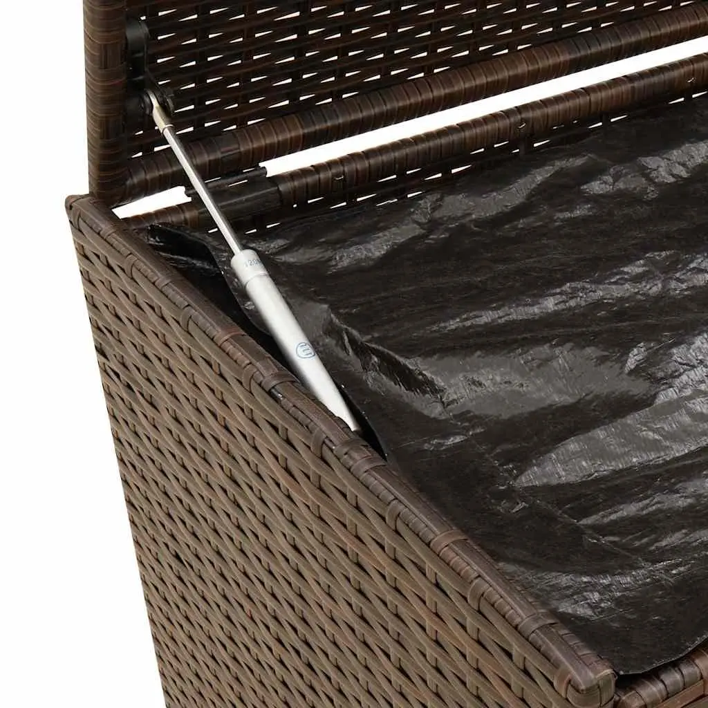 Garden Storage Box Brown 283L Outdoor Patio Furniture Rattan Deck Container