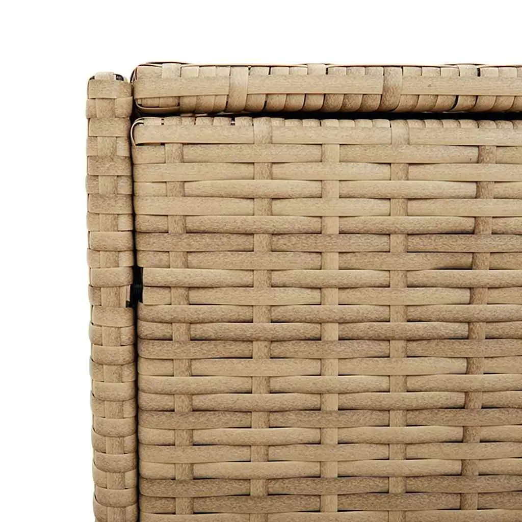 Garden Storage Box Beige Waterproof PE Rattan 283L Outdoor Patio Furniture