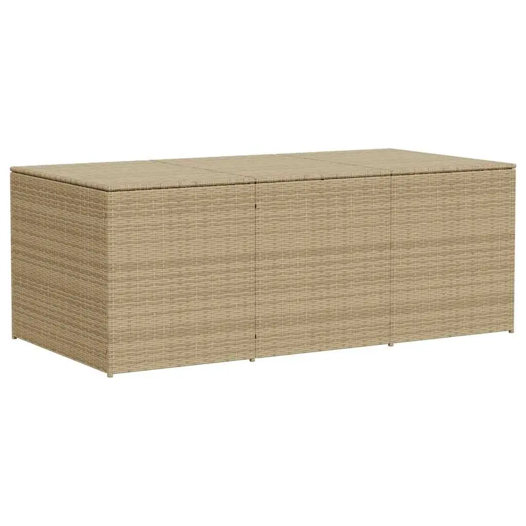 Garden Storage Box Weather-Resistant Beige Poly Rattan 984L