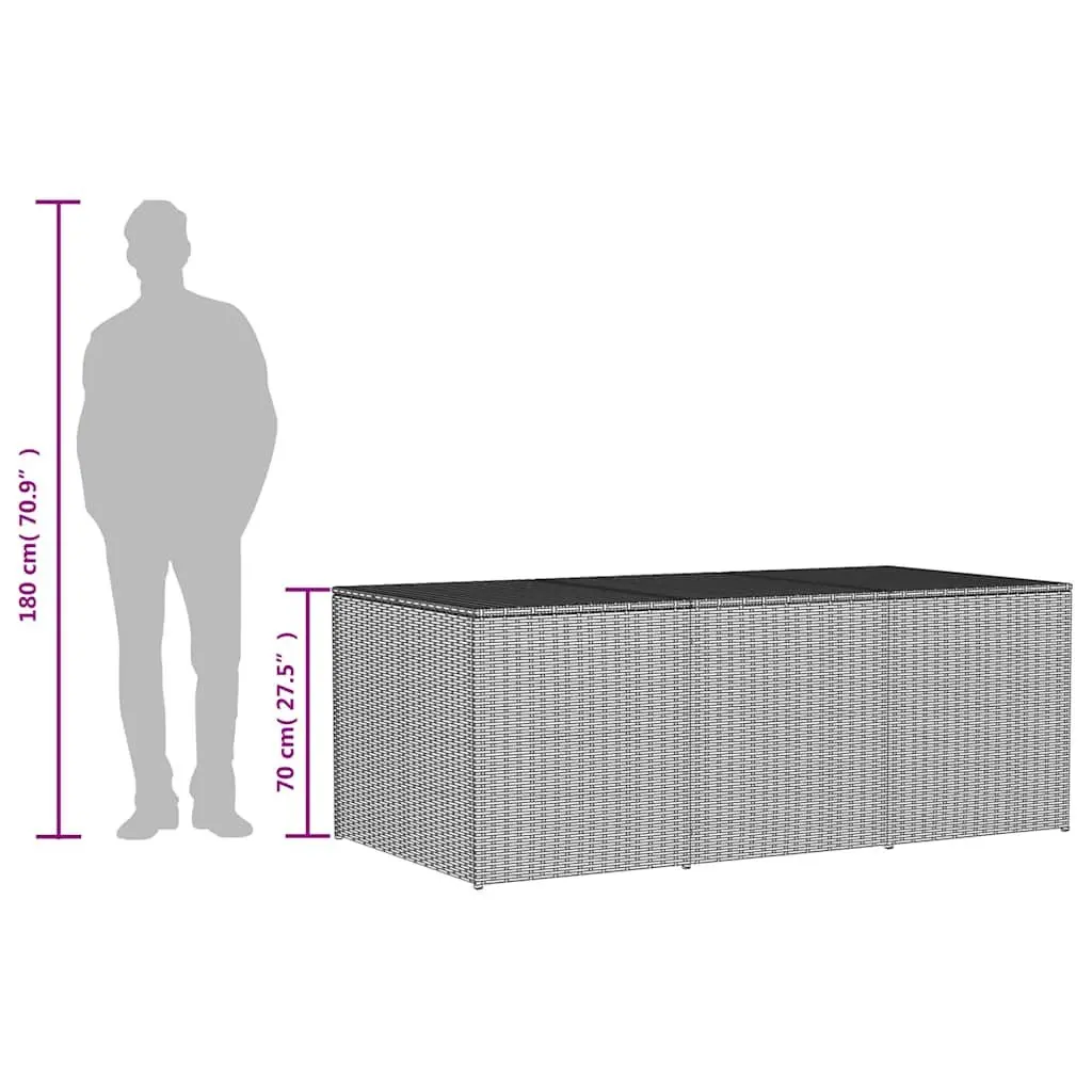Garden Storage Box Weather-Resistant Beige Poly Rattan 984L